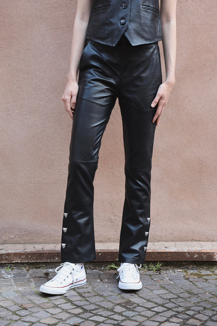 Pantalón Cuero Negro 