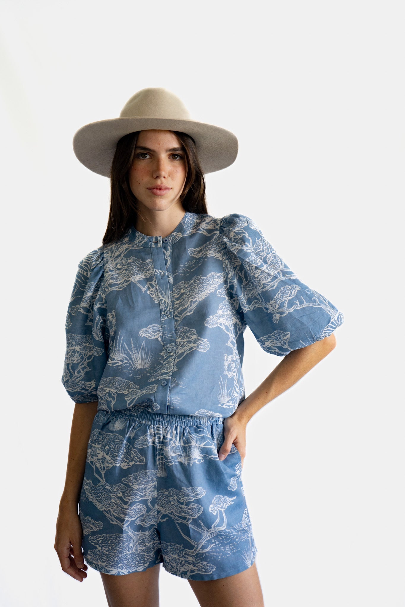 Camisa Balloon Safari Celeste