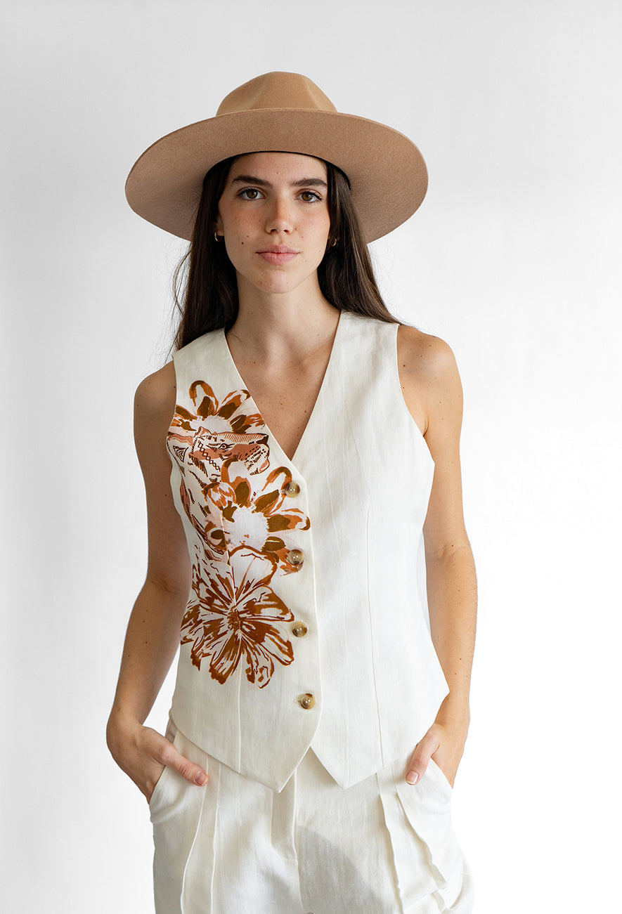 Chaleco Flower Tiger Blanco 