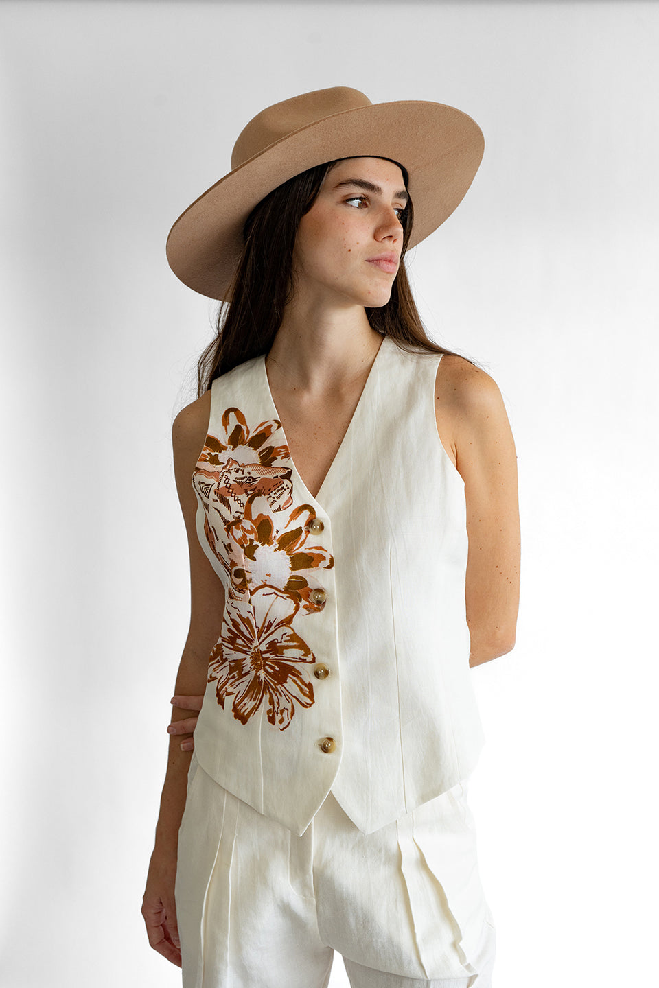 Chaleco Flower Tiger Blanco 