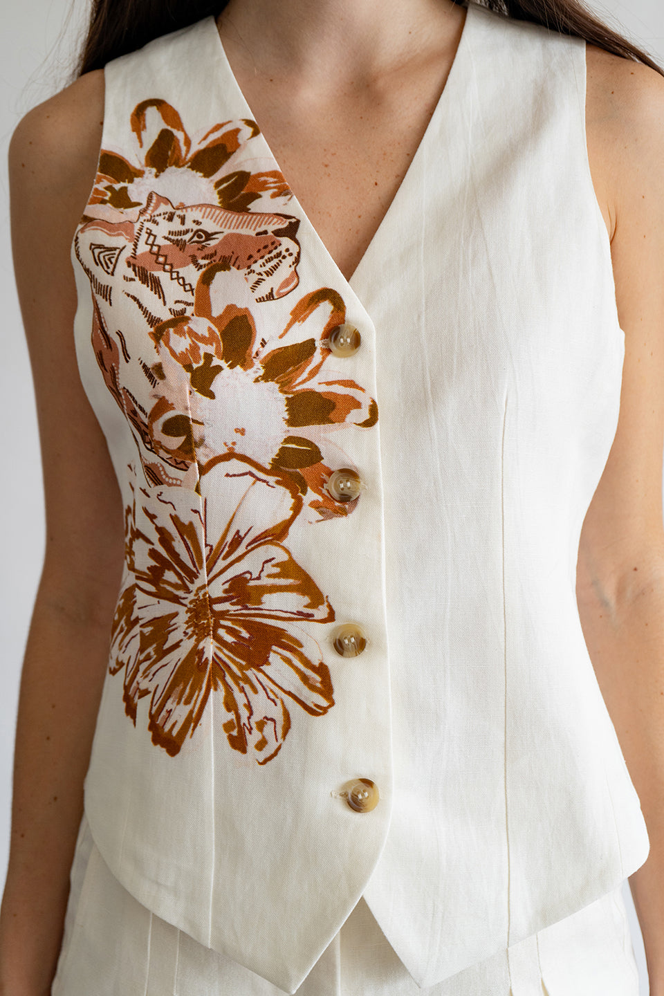 Chaleco Flower Tiger Blanco 