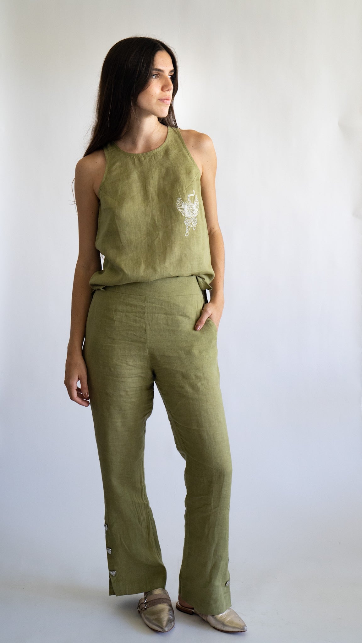 Tank Top Linen Green