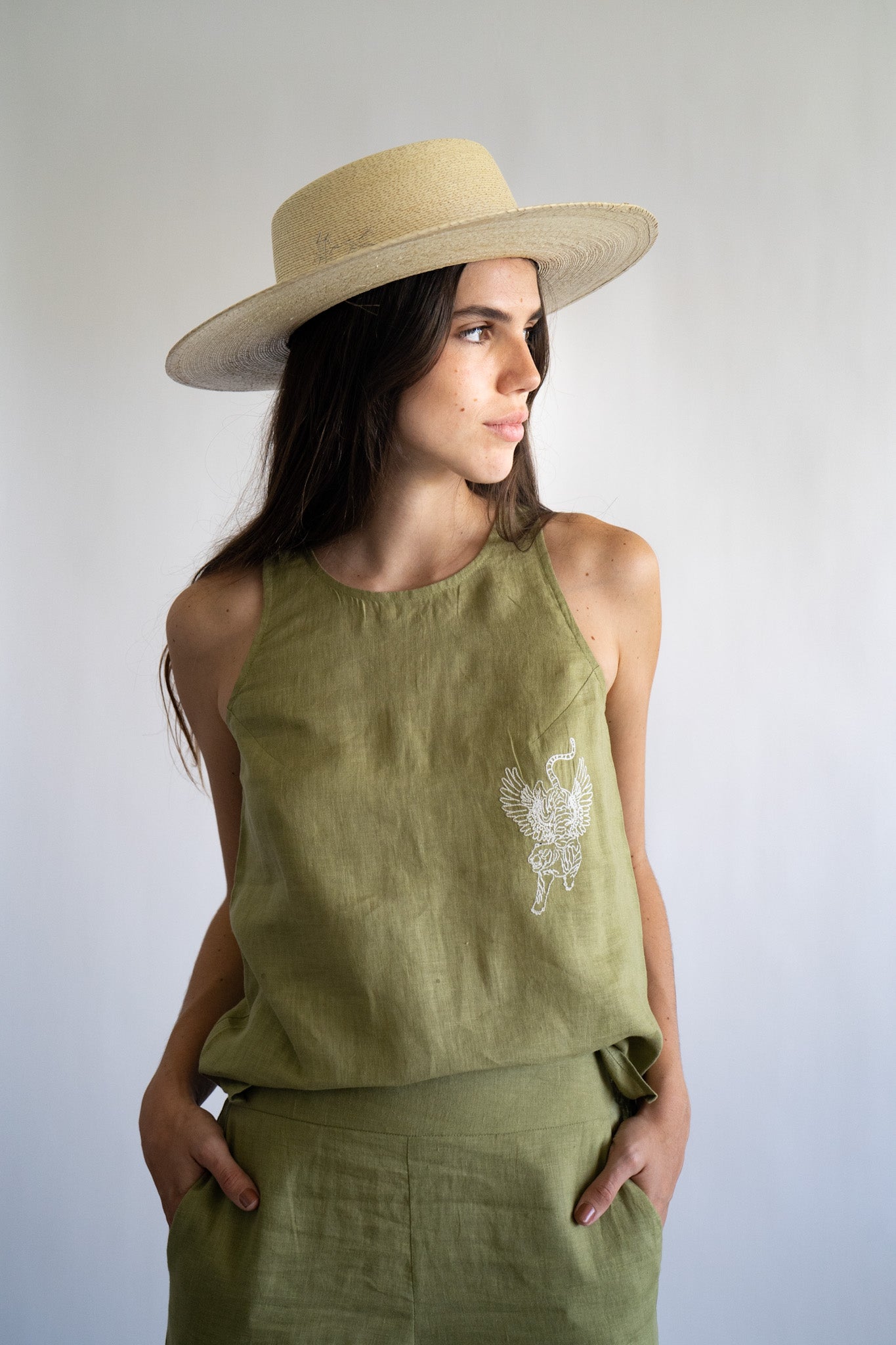 Tank Top Linen Green