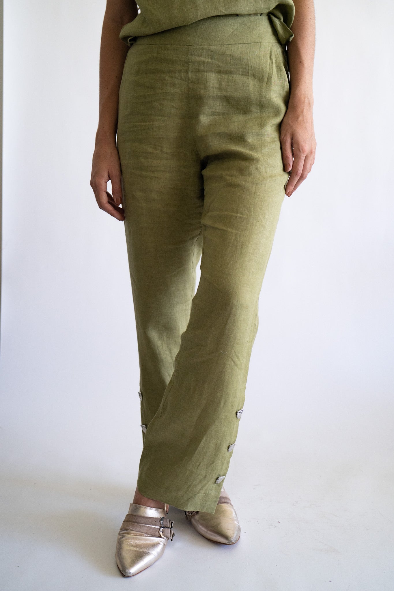 Pantalón Lino Verde 