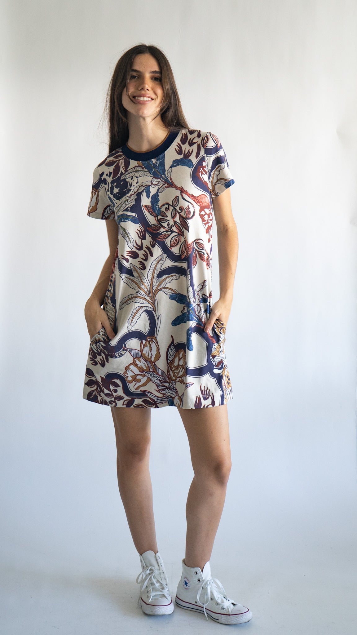 Vestido Corto Jersey Color Tigre 