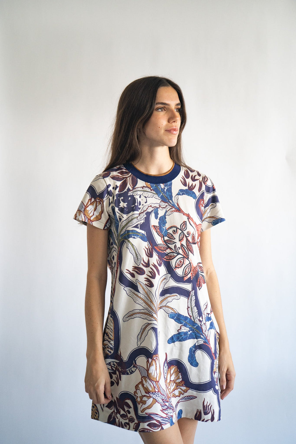 Vestido Corto Jersey Color Tigre 