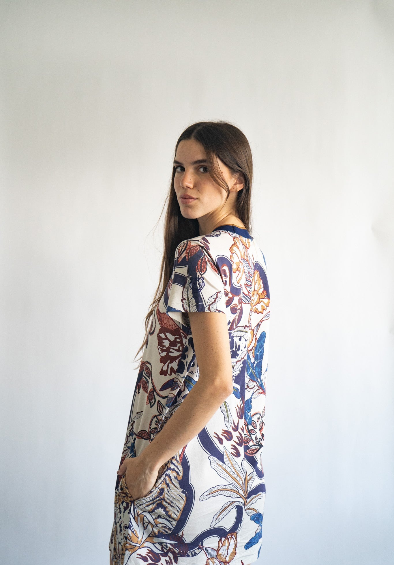 Vestido Largo Jersey Color Tigre 