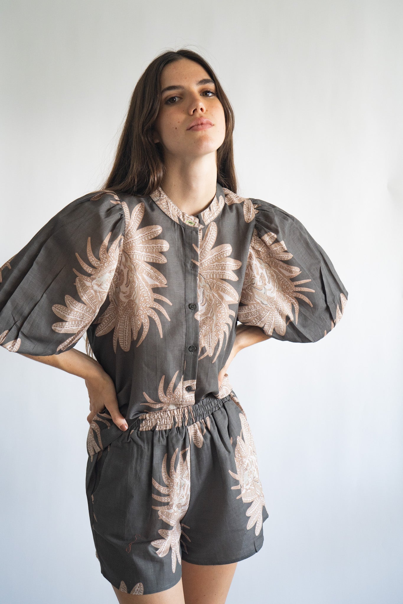 Camisa Balloon Greek Grey