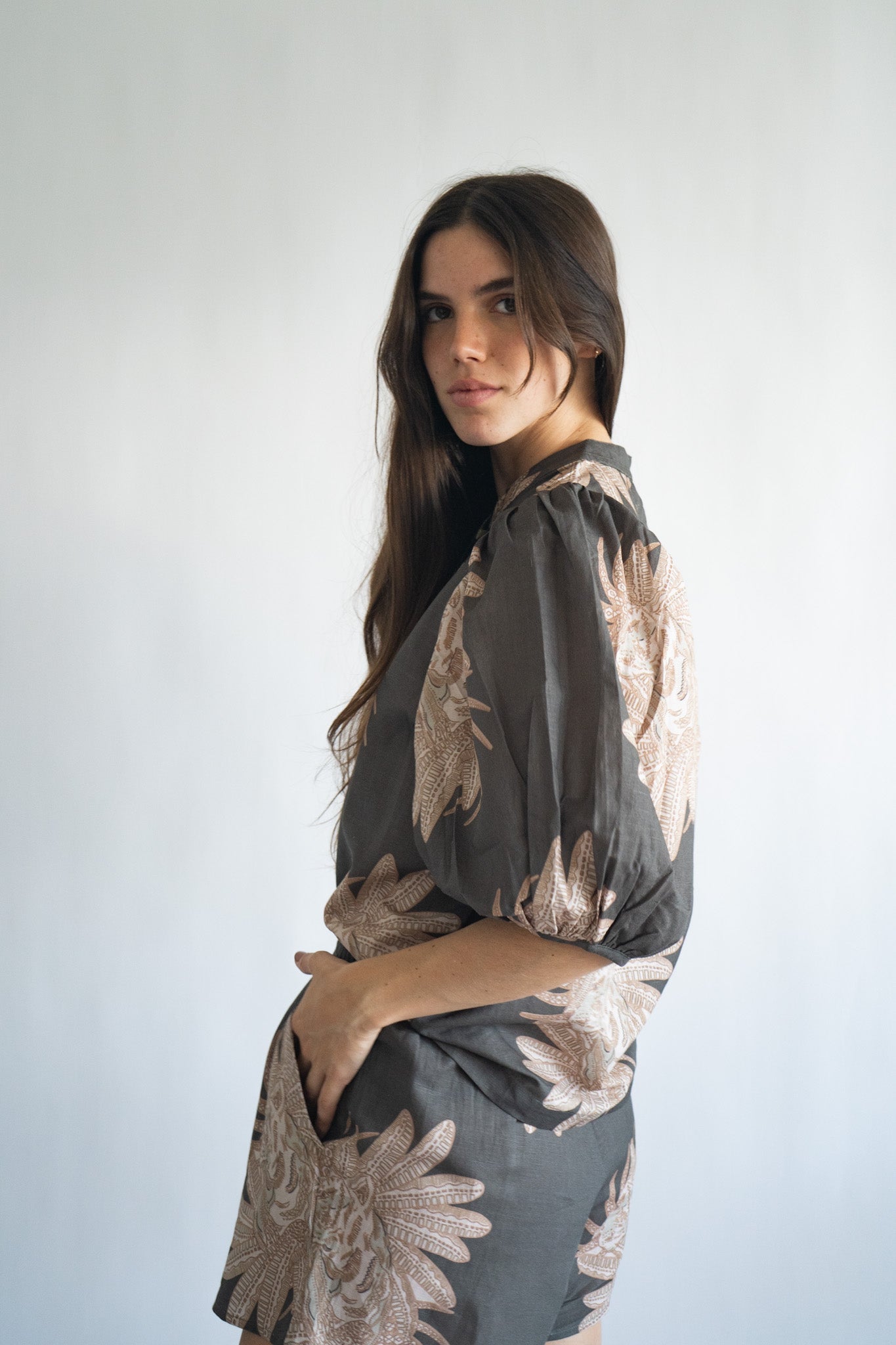 Camisa Balloon Greek Grey
