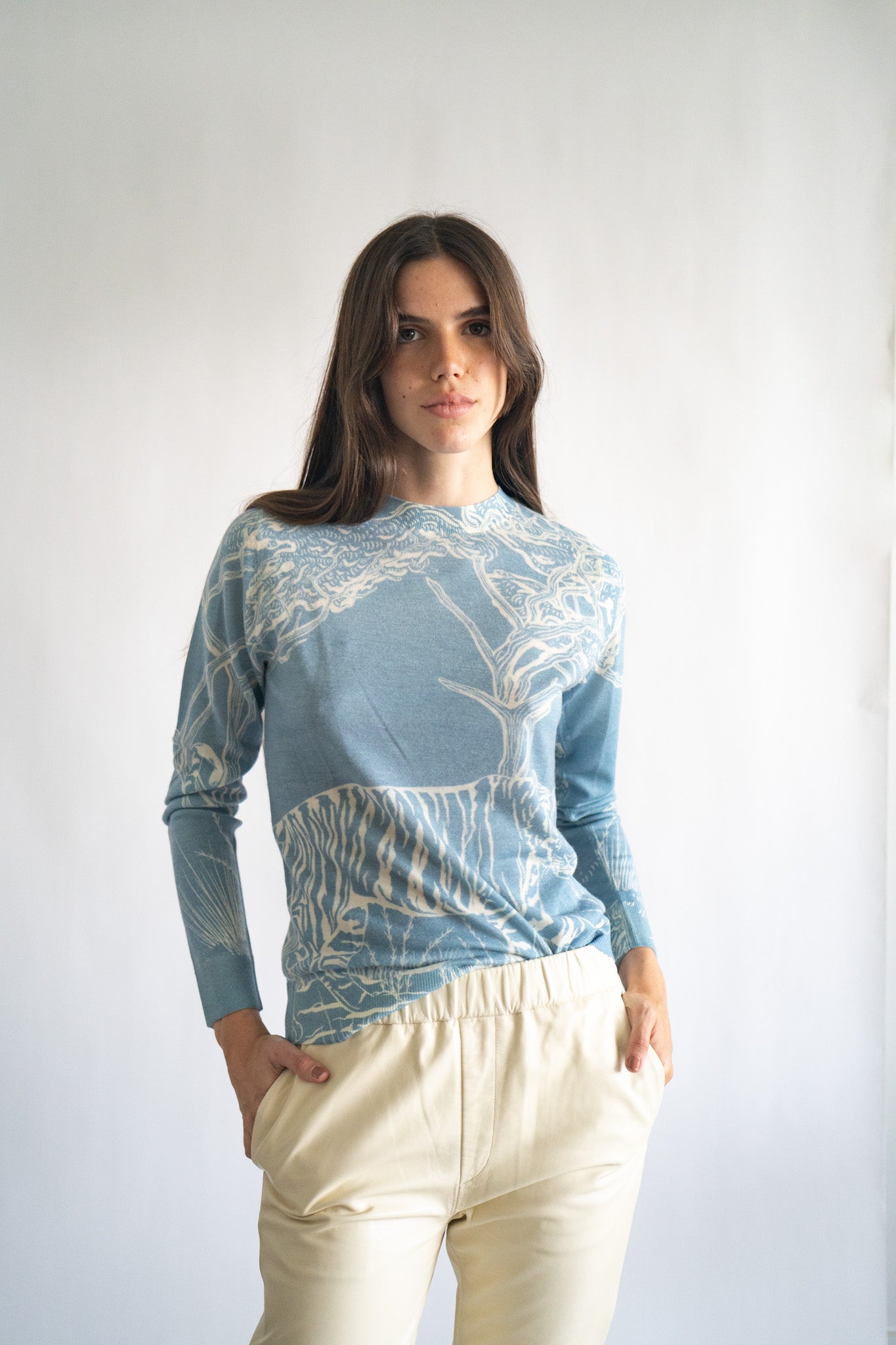 Sweater Cashmere Safari Celeste