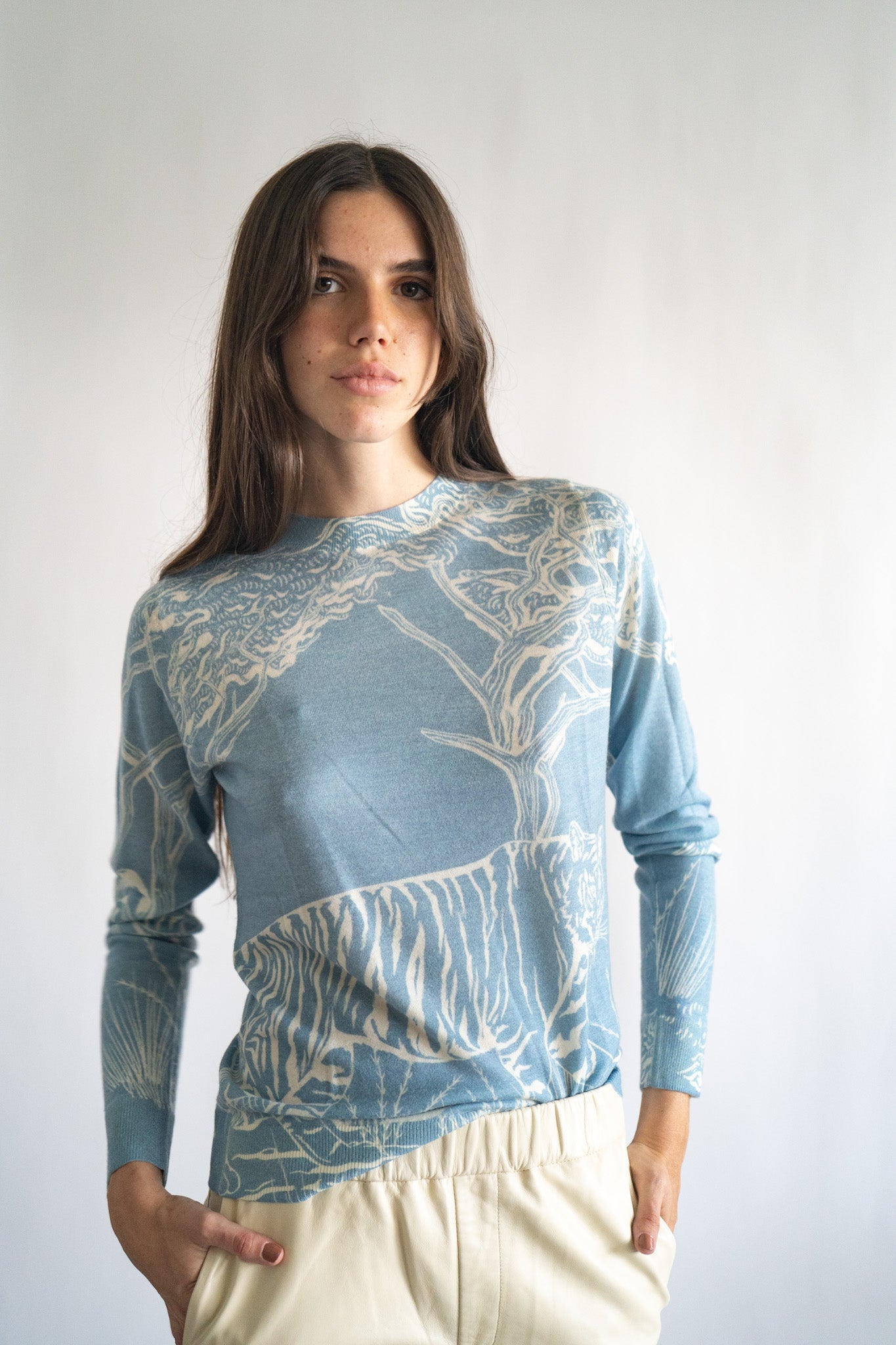 Sweater Cashmere Safari Celeste