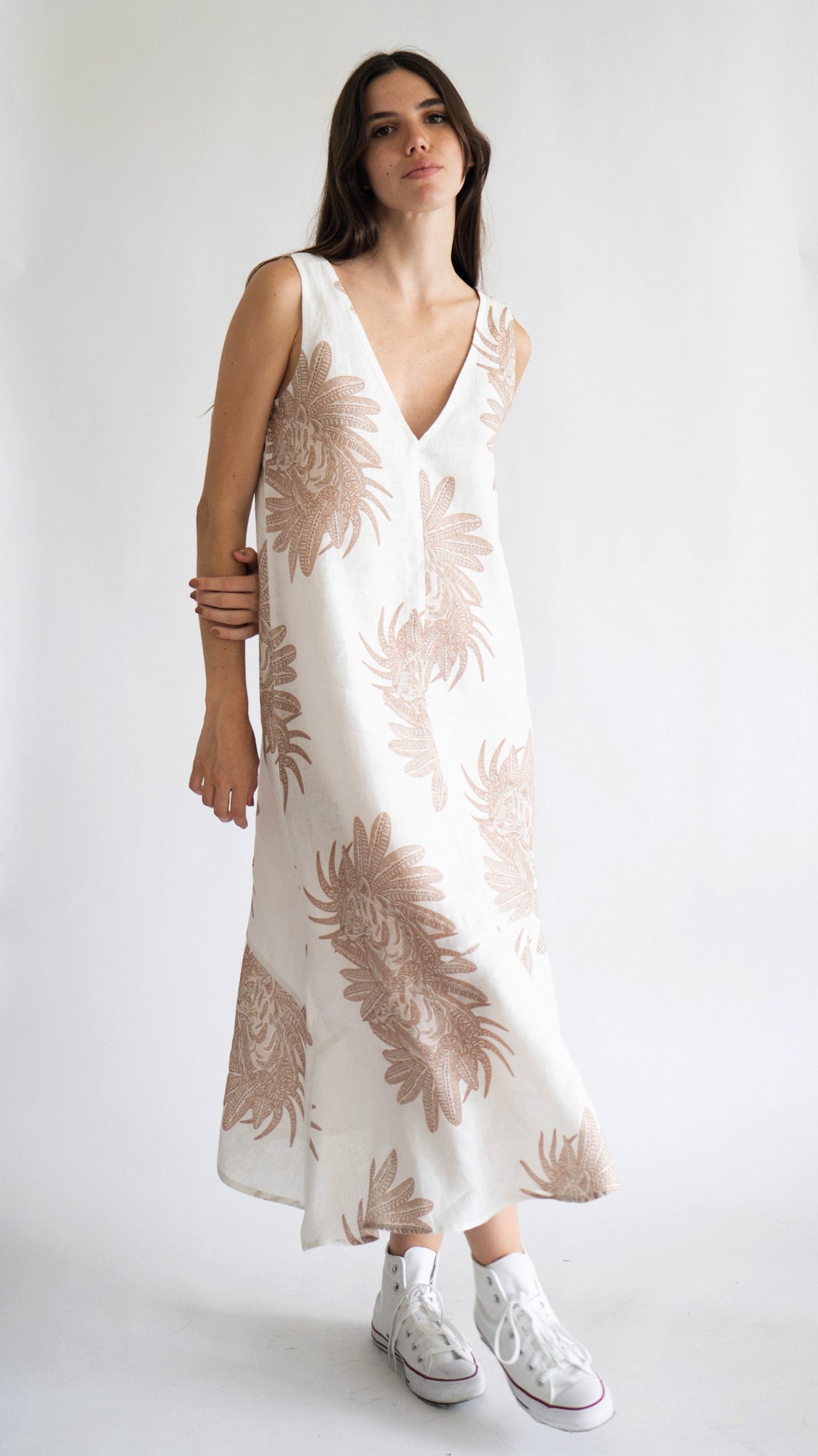 Vestido de Día Griego Blanco 