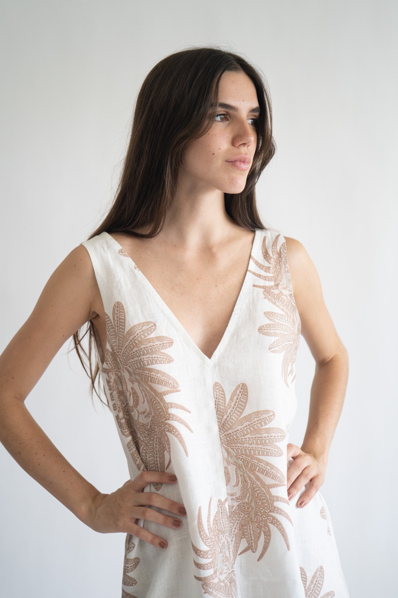 Vestido de Día Griego Blanco 