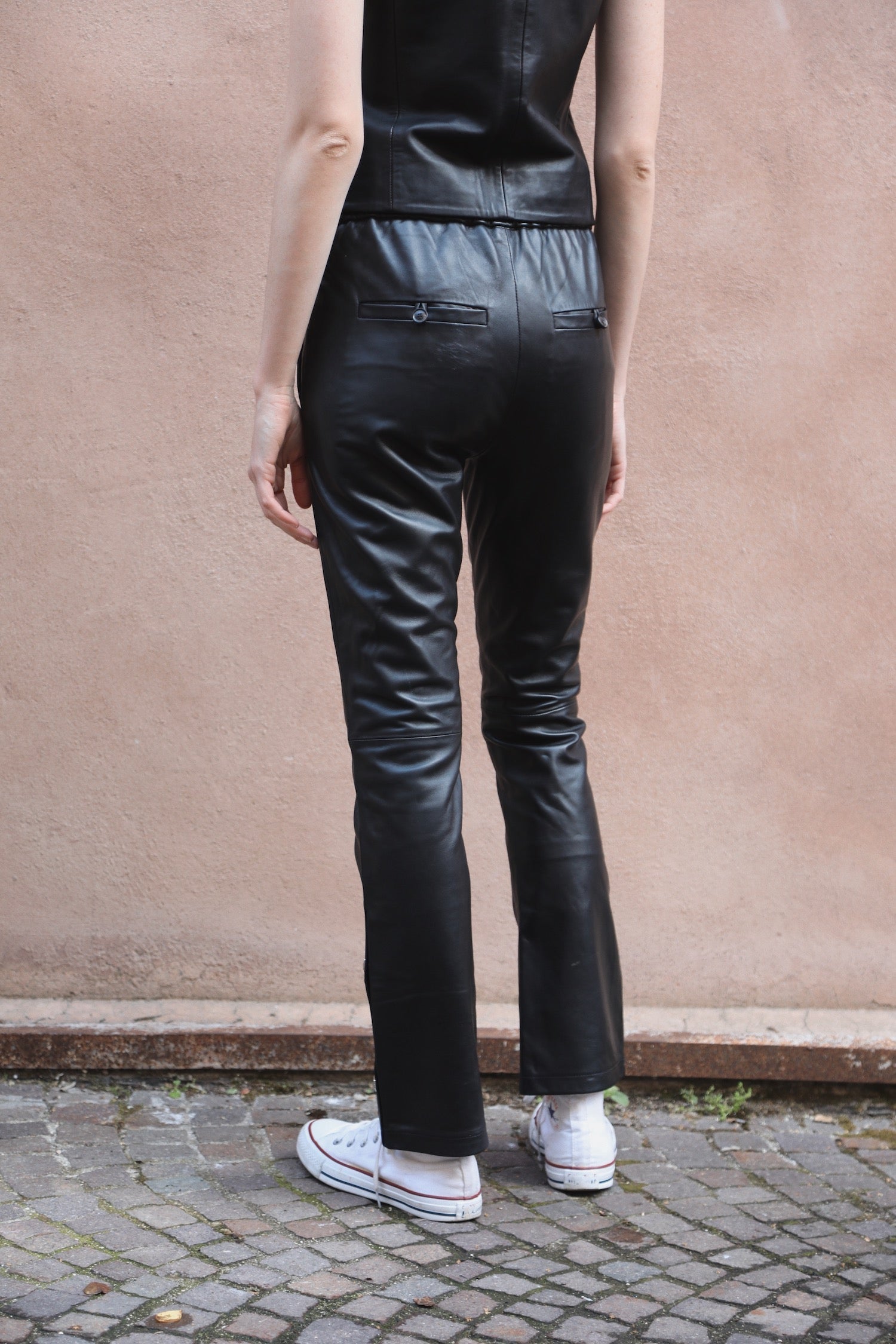 Pantalón Cuero Negro 