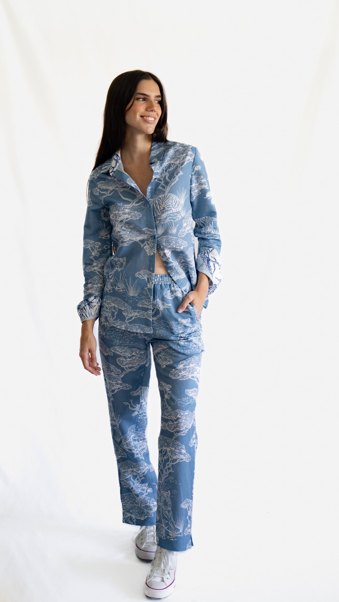 Camisa Safari Celeste