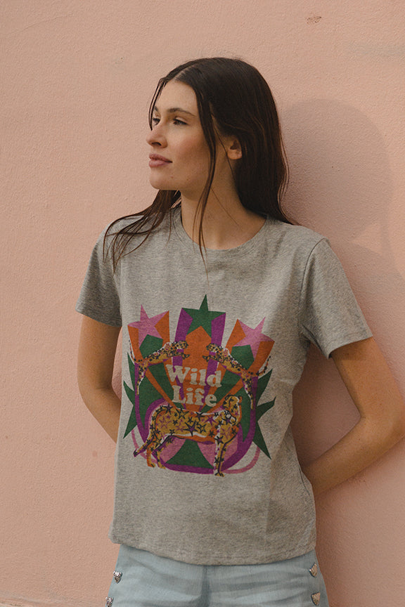 Remera Wild Life Gris 