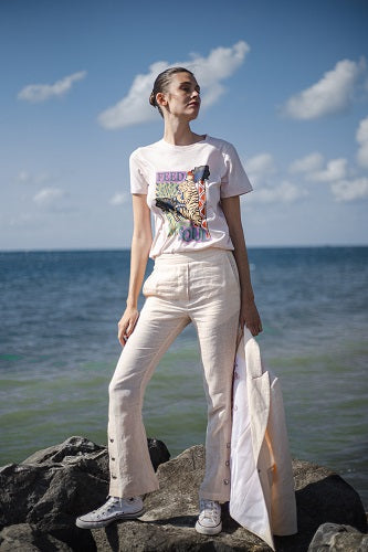 Pantalón Lino Rosa Claro