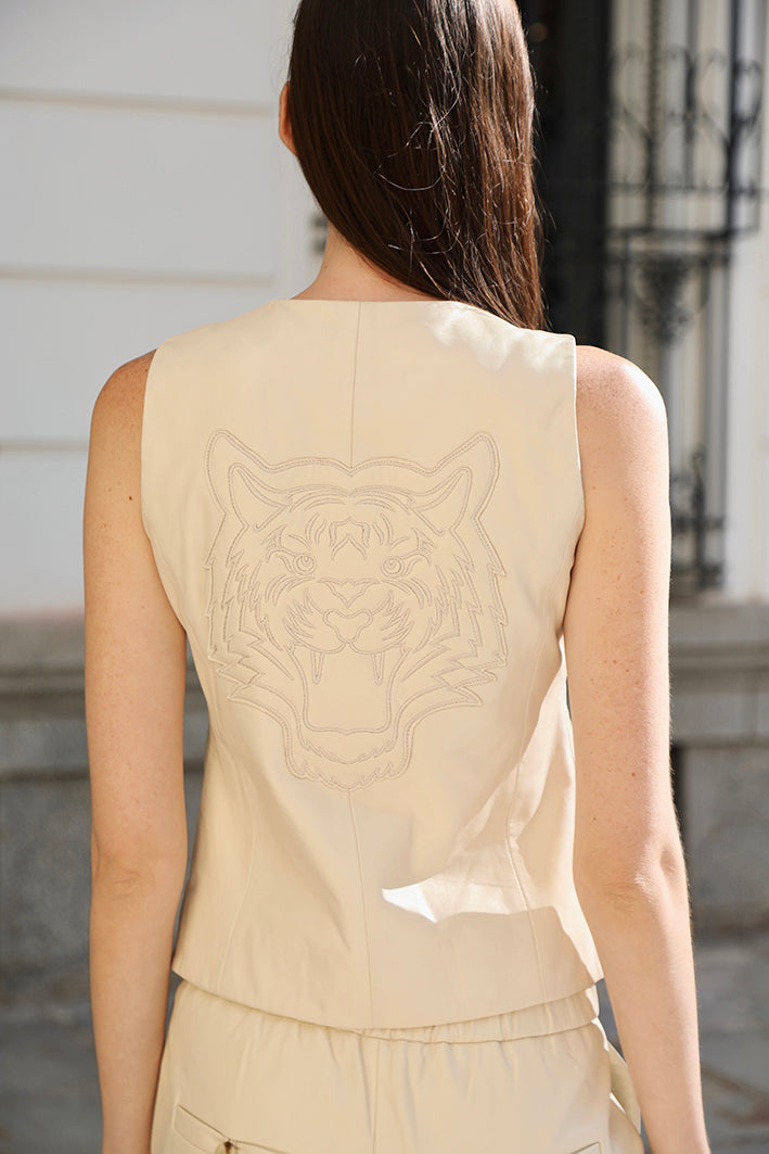 Vest Leather Ivory