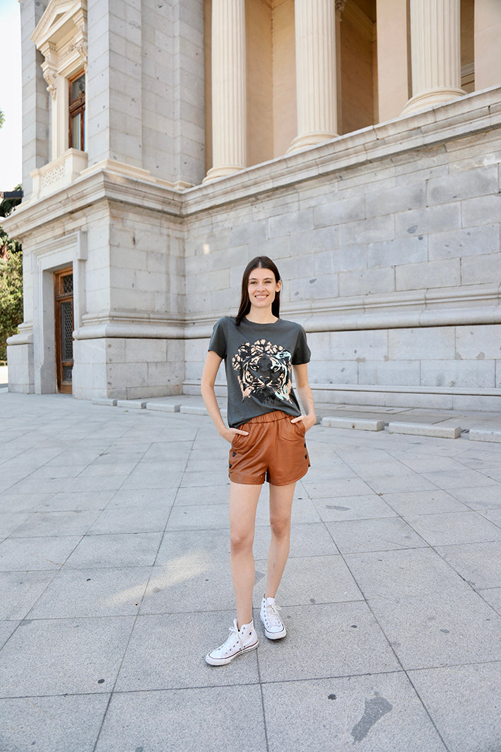 Remera Lion Gris