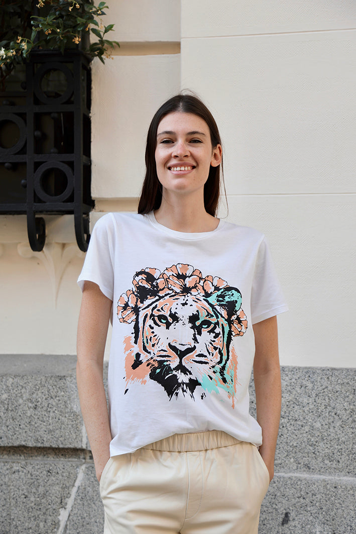 Remera Lion Blanca