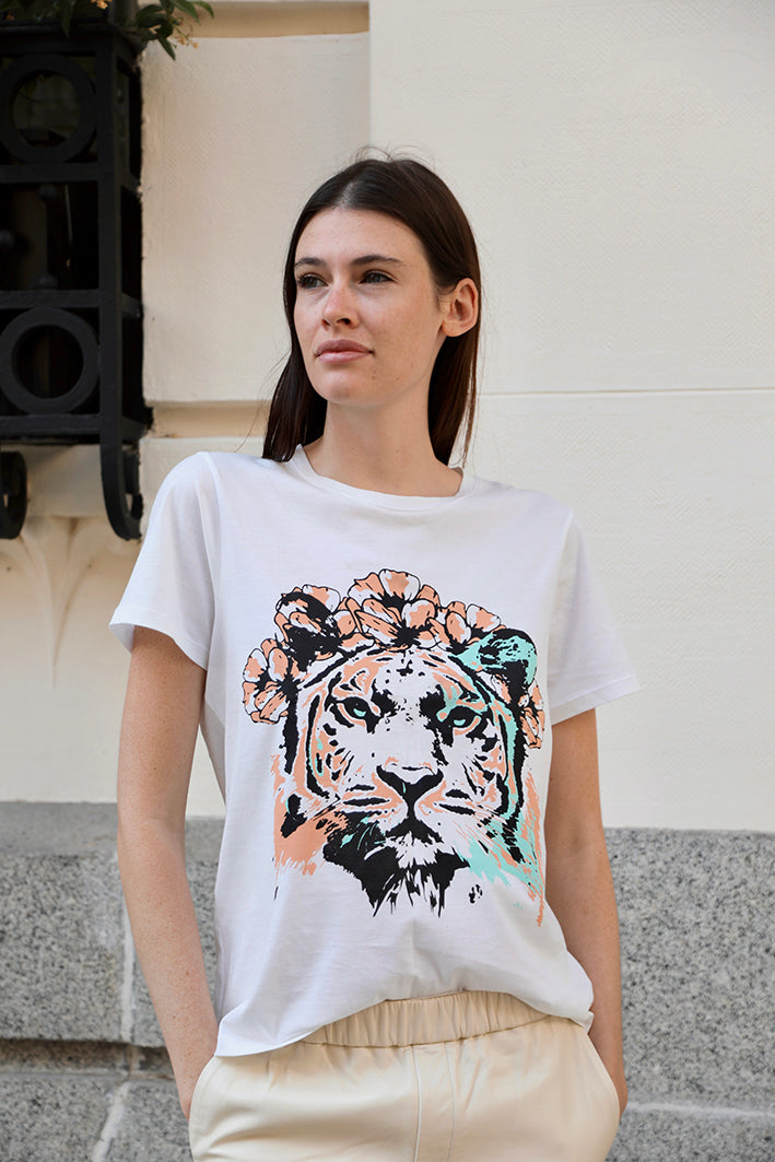 Remera Lion Blanca