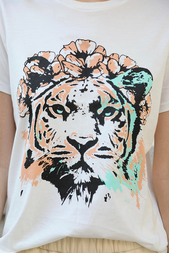 Remera Lion Blanca