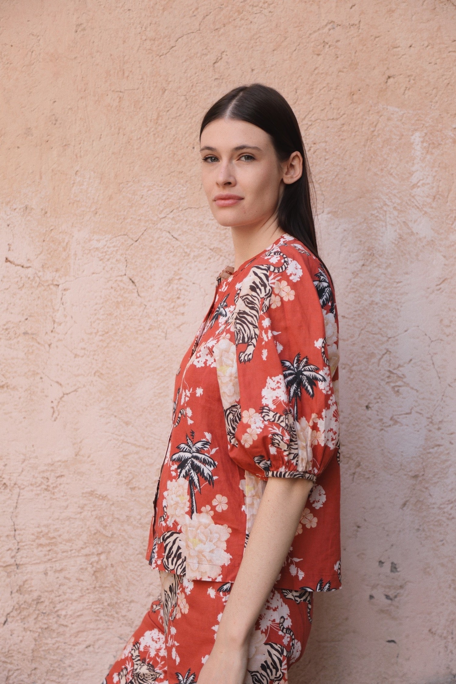 Camisa Balloon Romantic Tiger Ladrillo 