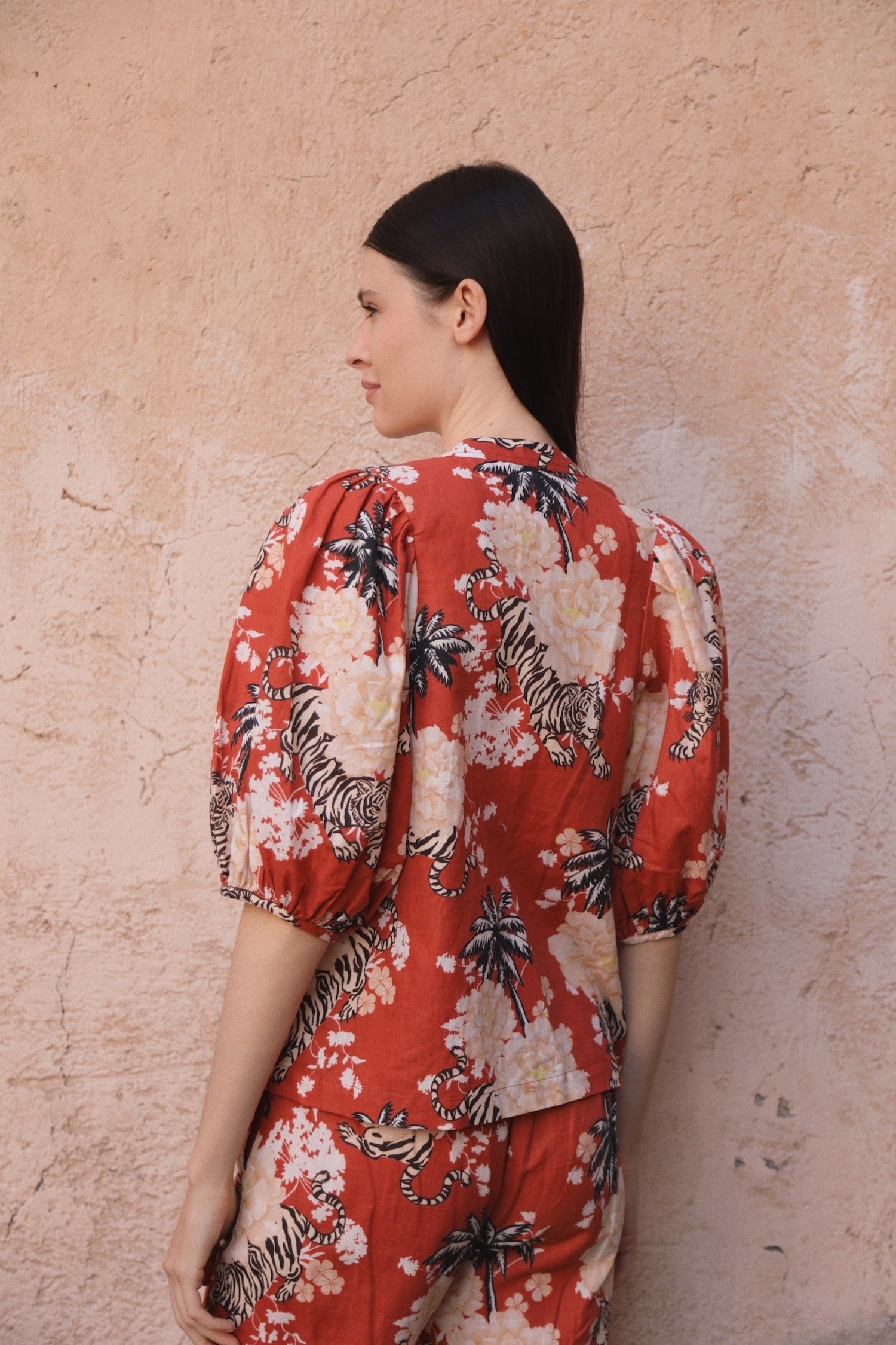 Camisa Balloon Romantic Tiger Ladrillo 