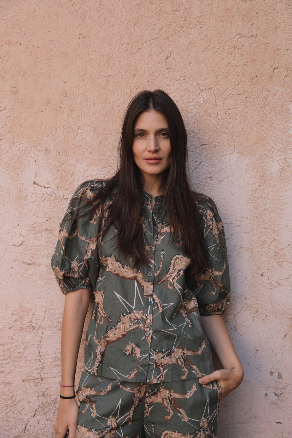 Camisa Balloon Leopard Star Verde 