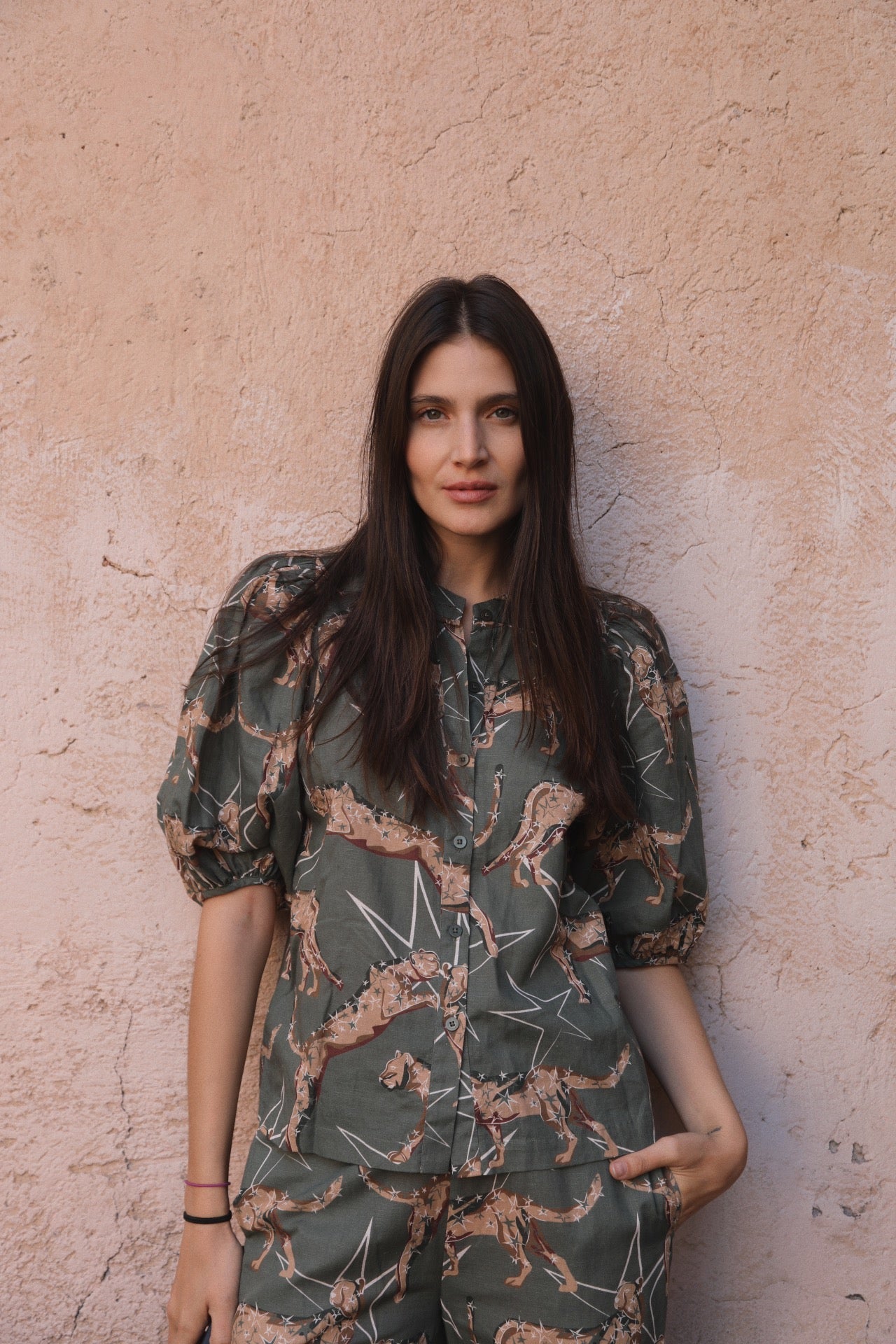 Camisa Balloon Leopard Star Verde 