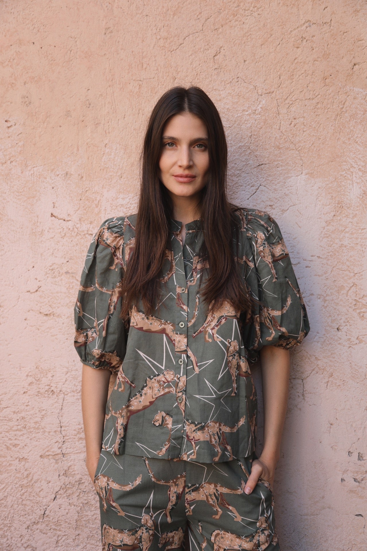 Camisa Balloon Leopard Star Verde 