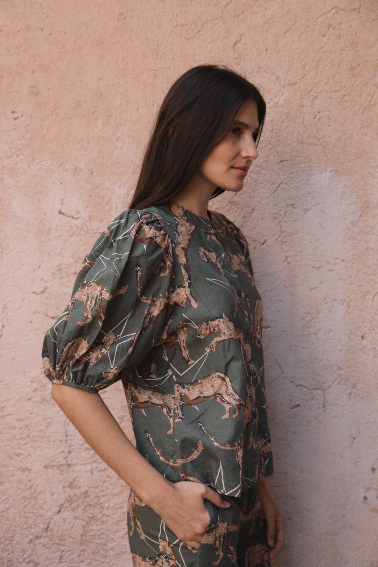 Camisa Balloon Leopard Star Verde 