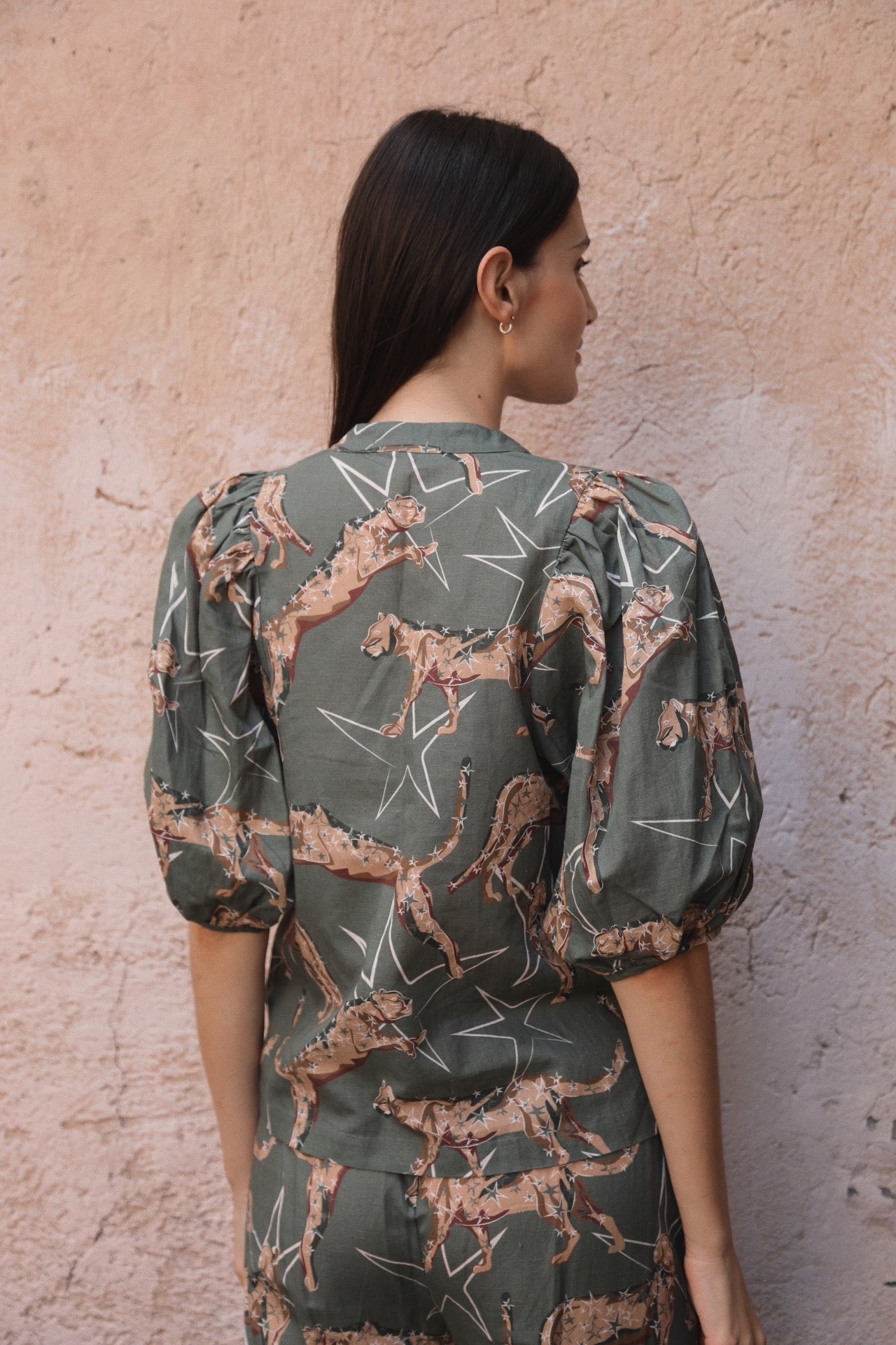 Camisa Balloon Leopard Star Verde 