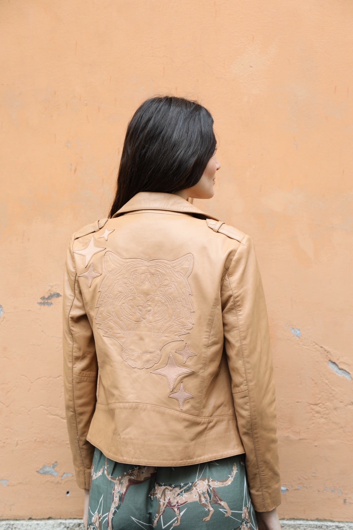 Tiger Jacket Leather Camel