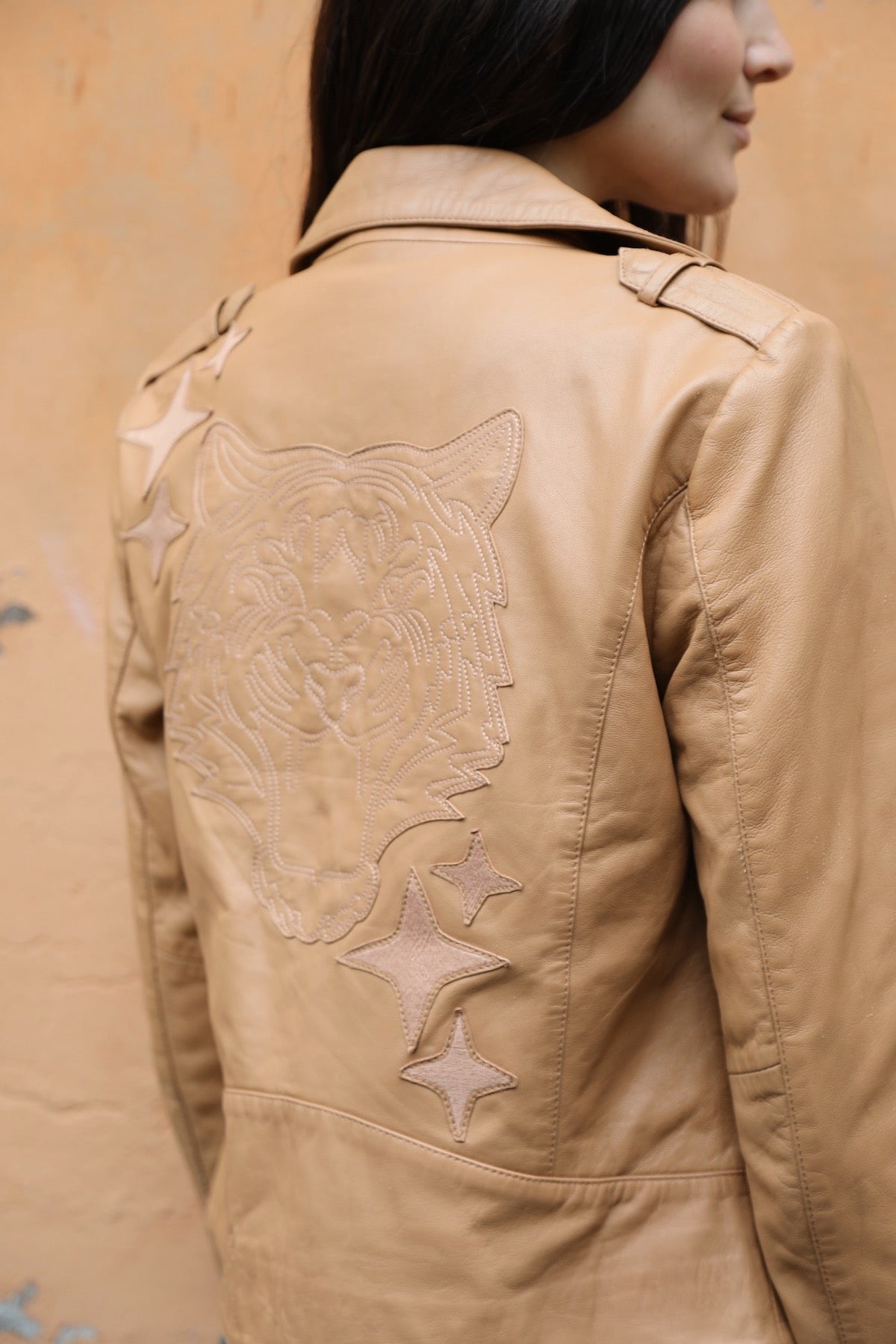 Tiger Jacket Leather Camel
