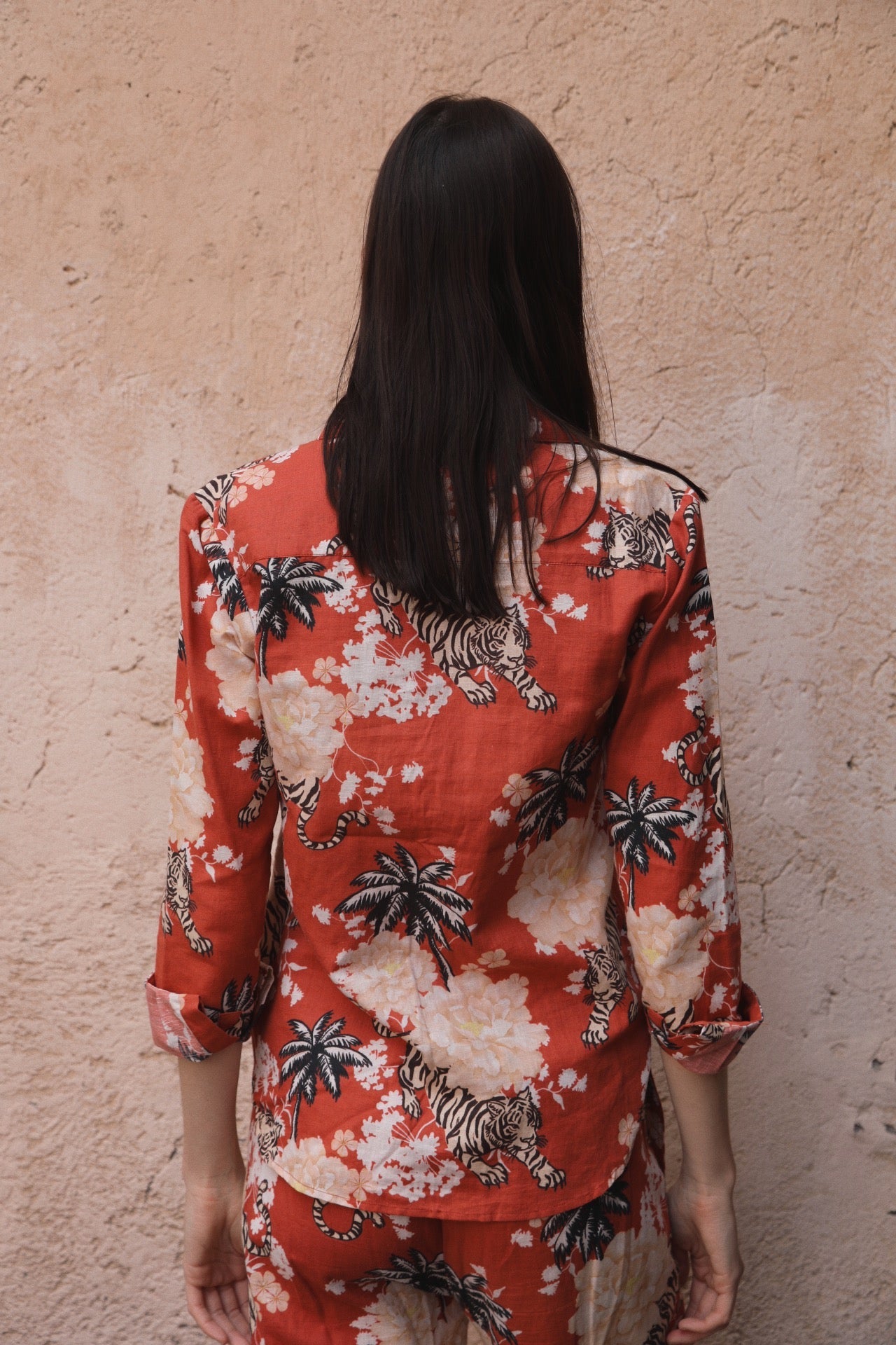 Camisa Romantic Tiger Ladrillo 