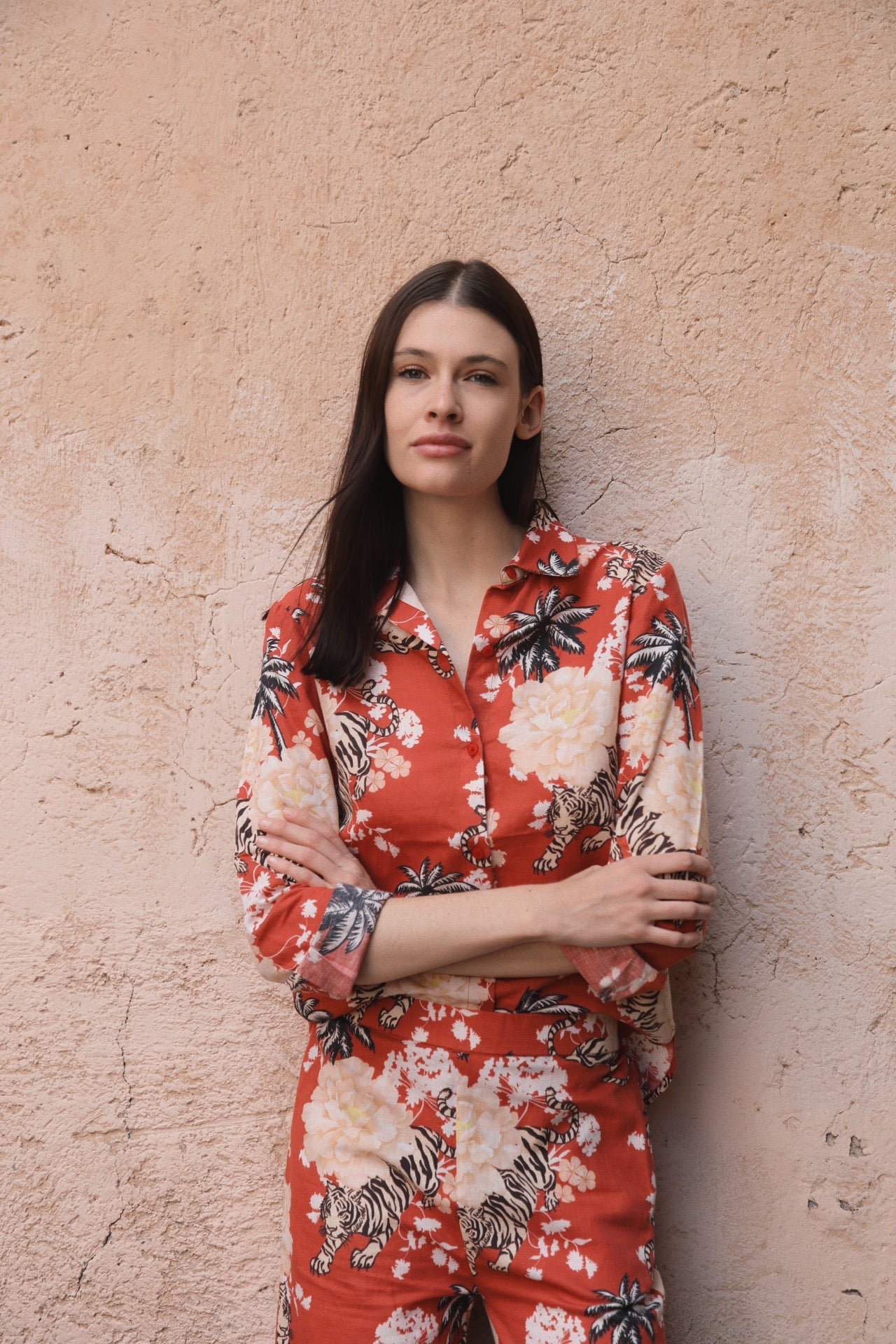 Camisa Romantic Tiger Ladrillo 