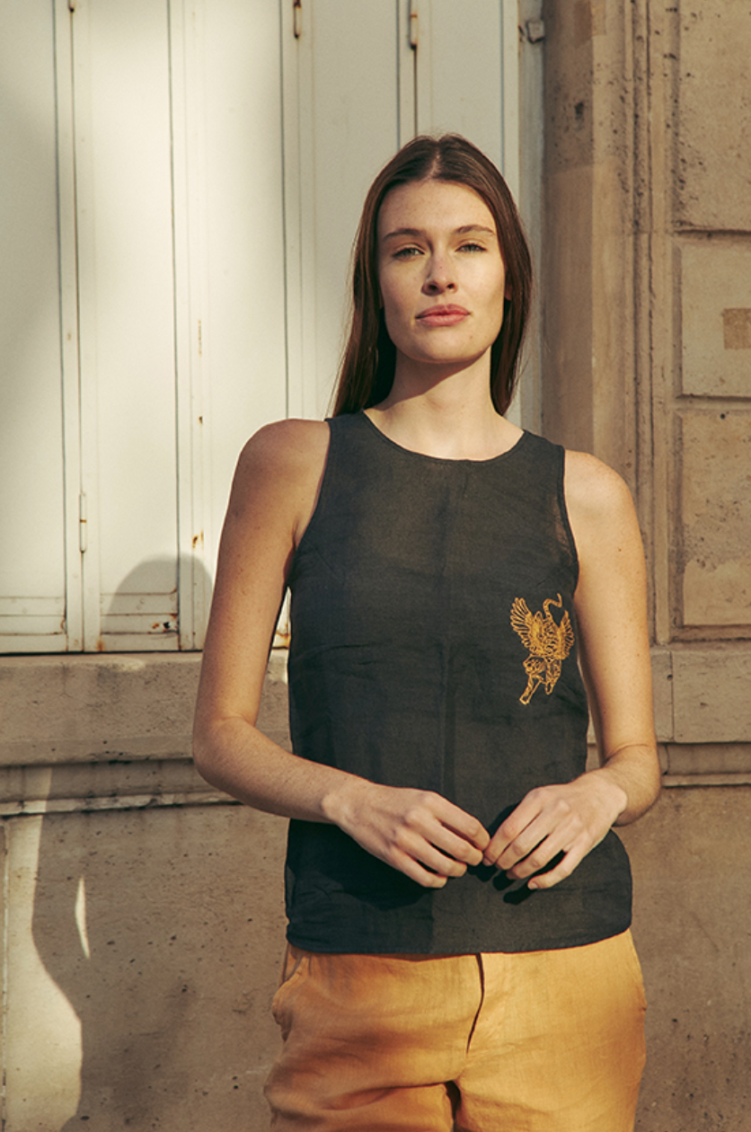 Tank Top Linen Black