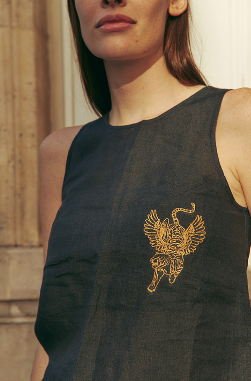 Tank Top Linen Black
