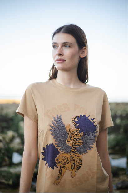 T-Shirt Tiger Power - Beige