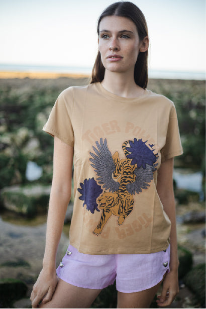 T-Shirt Tiger Power - Beige